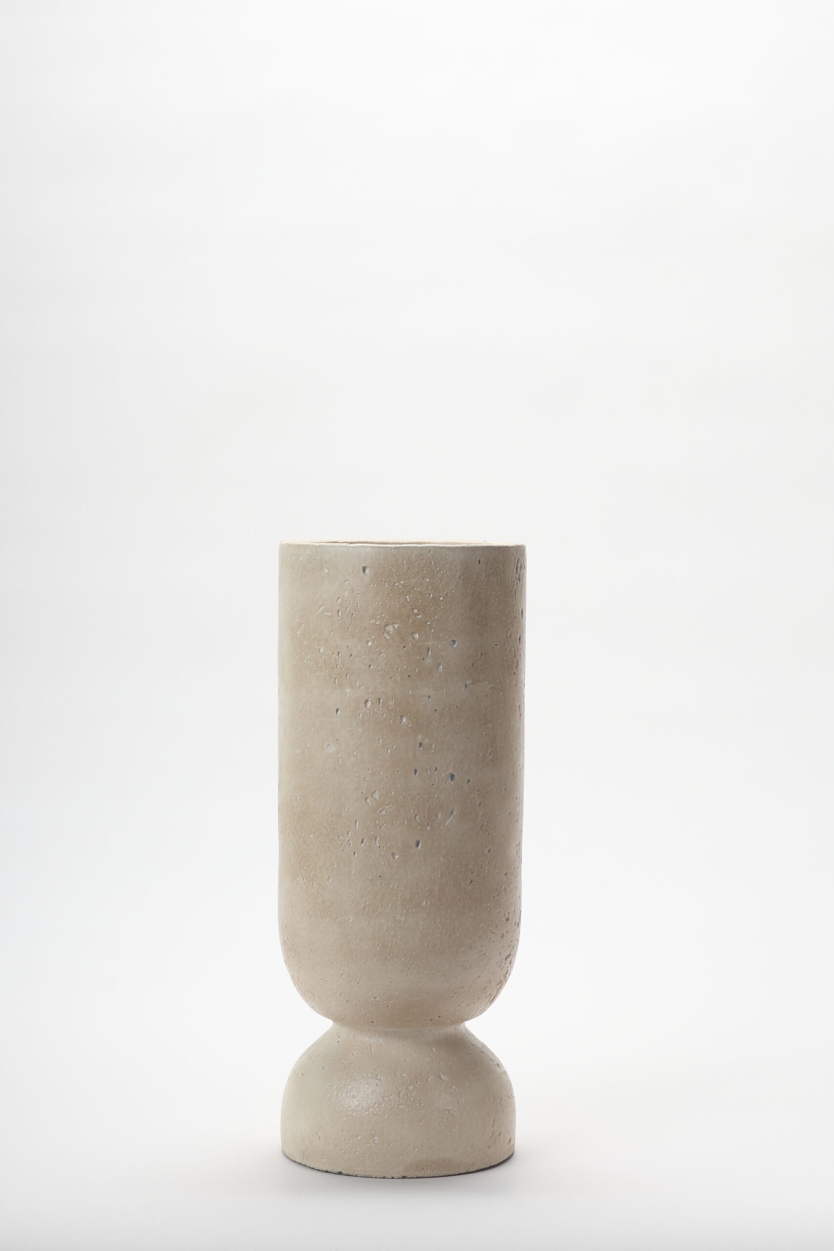 Tall Travertine Pedestal Vase (Natural)