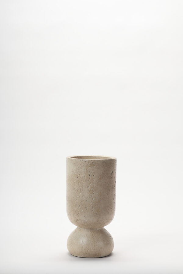 Travertine Pedestal Vase (Natural)