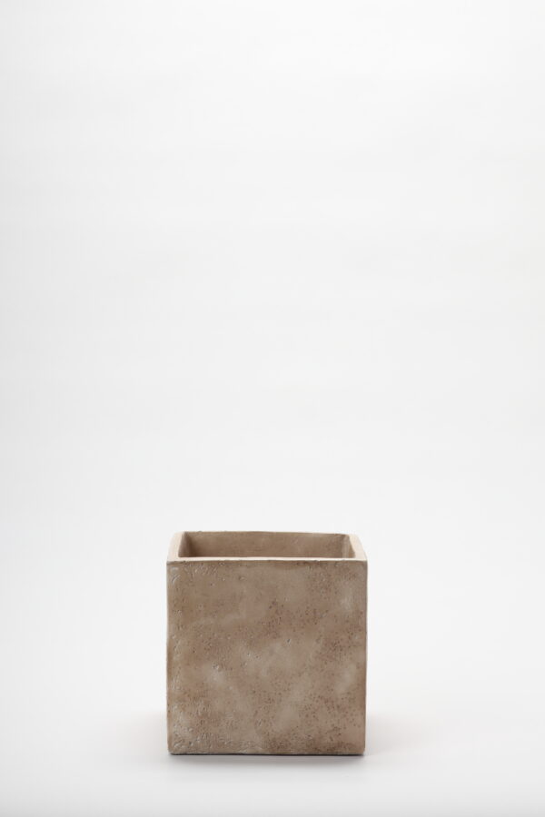 Stone Cube Vase (Travertine)