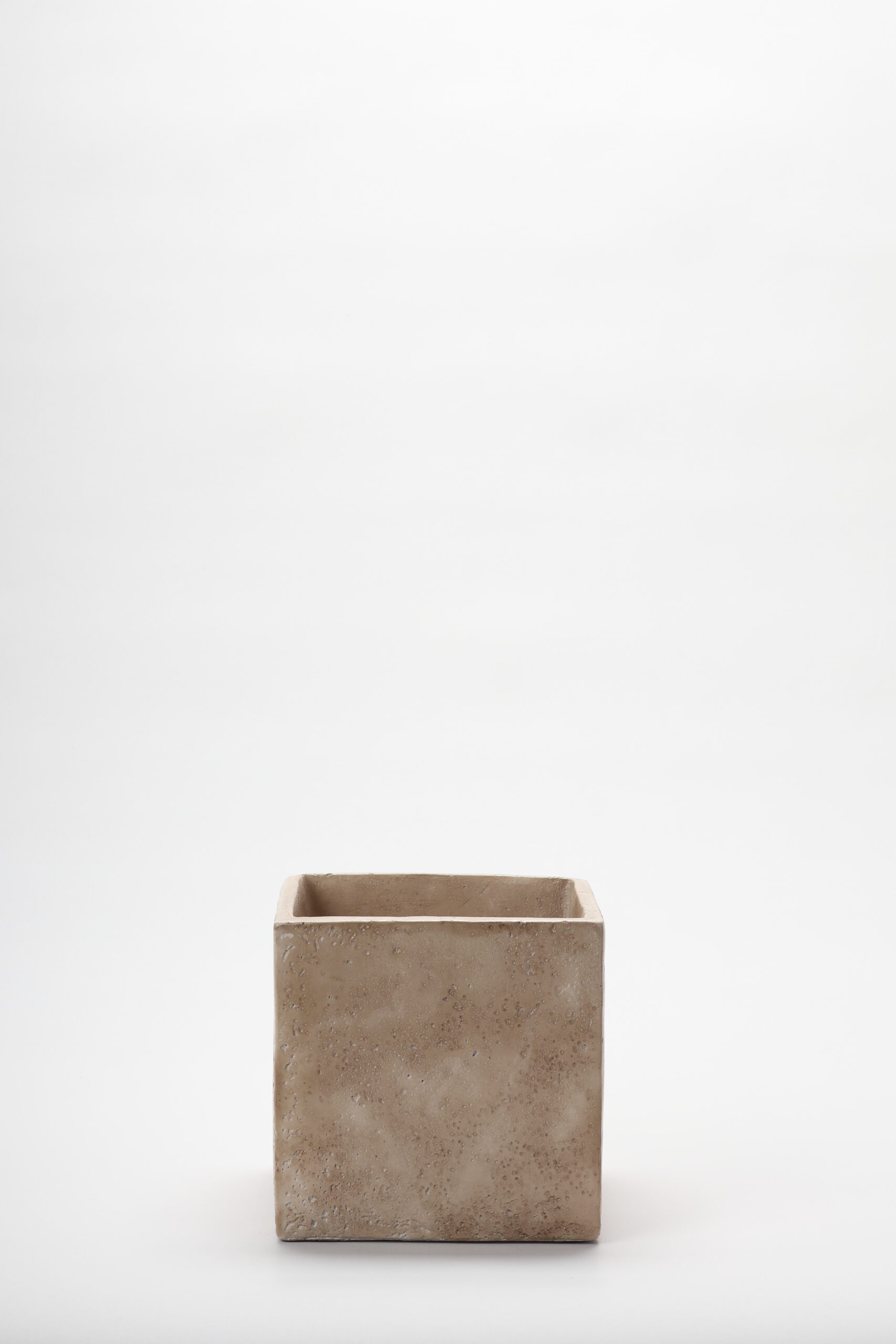 Stone Cube Vase (Travertine)