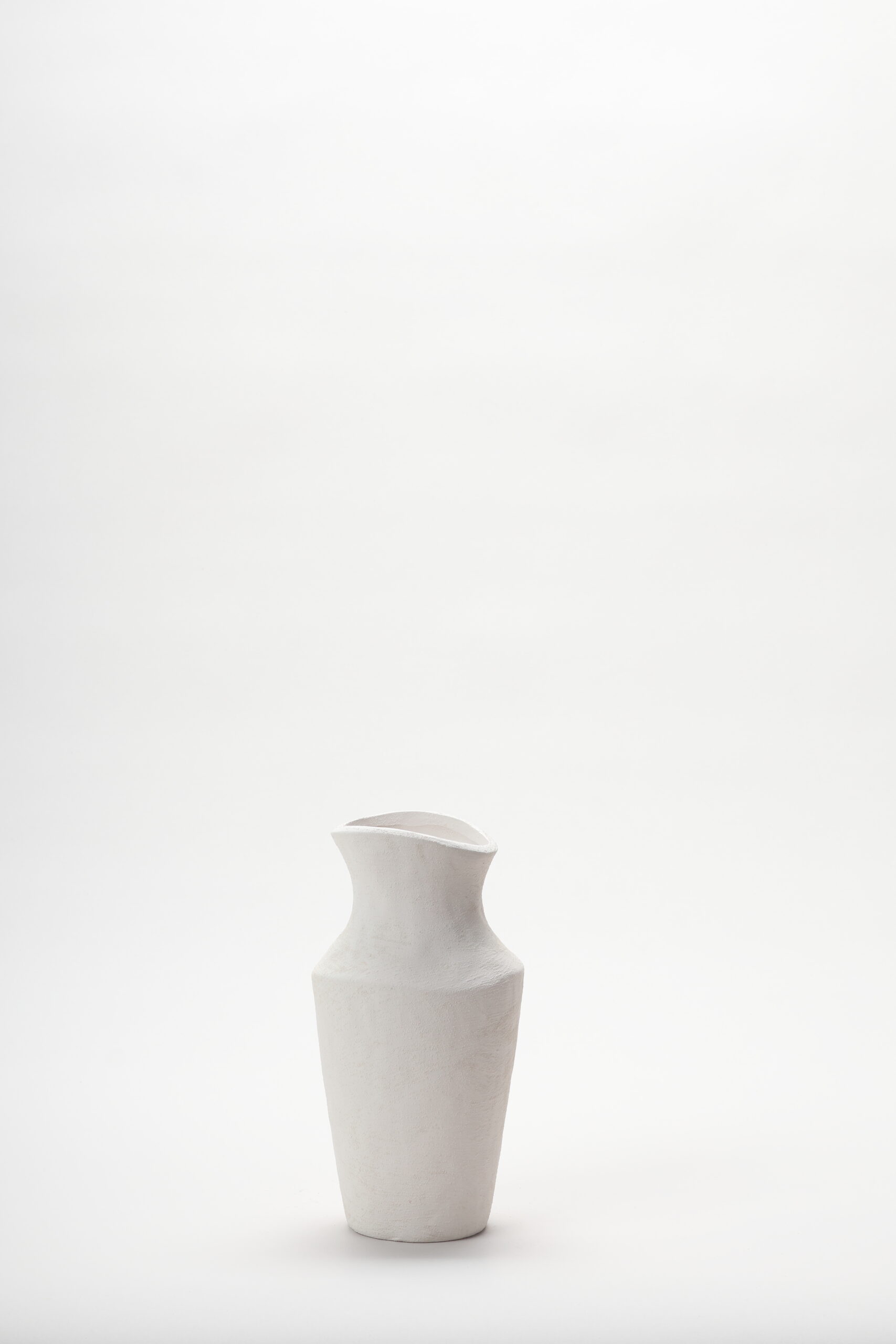Small Flared Earthenware Vase (White)